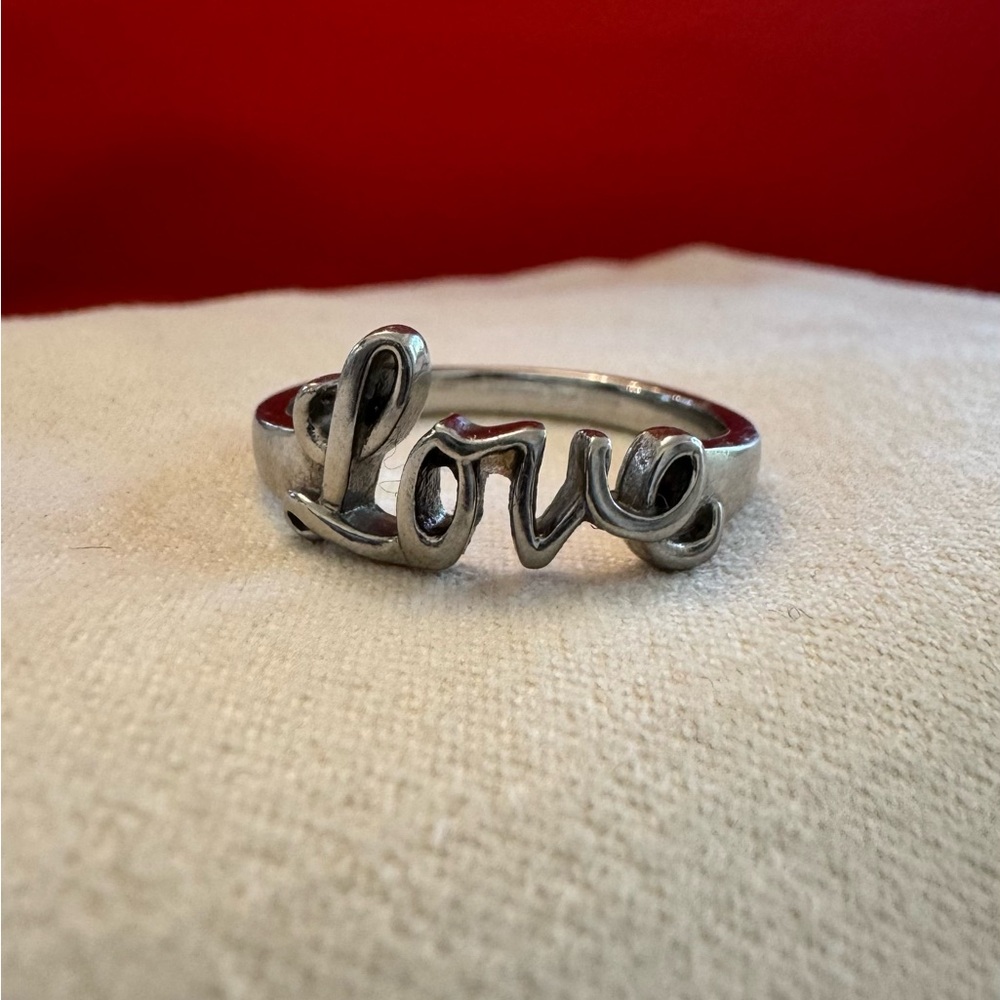 Sterling Silver ‘Love’ Script Ring Jewelry